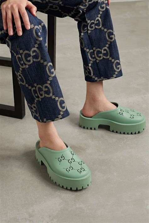 gucci perforated shoes|Gucci elea platform mules.